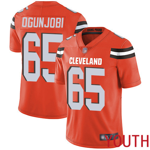 Cleveland Browns Larry Ogunjobi Youth Orange Limited Jersey #65 NFL Football Alternate Vapor Untouchable